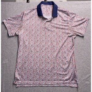 Bonobos Men's Floral Performance Golf Polo - Blue/Red/White Size Large